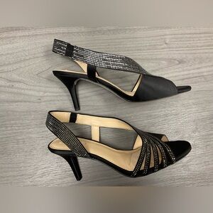 Alex Marie Beaded Rhinestone 3in Heels  in Black ~ Size 8.5